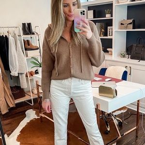 Goodnight macaroon button down sweater with hood